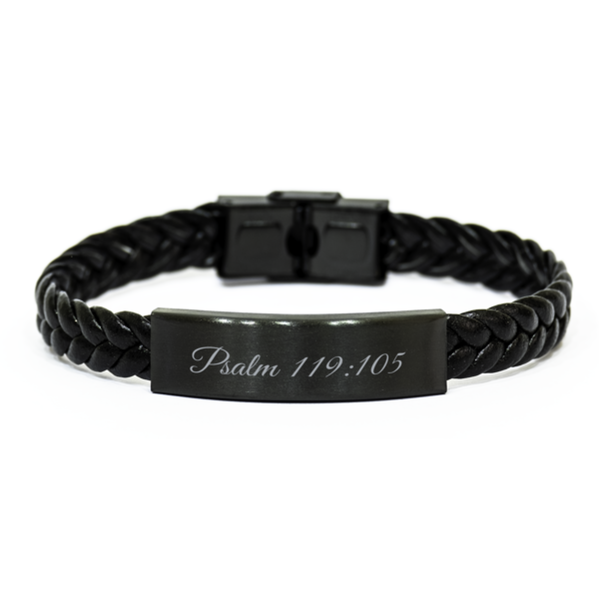 Psalm 119 105 Bracelet Braided Leather