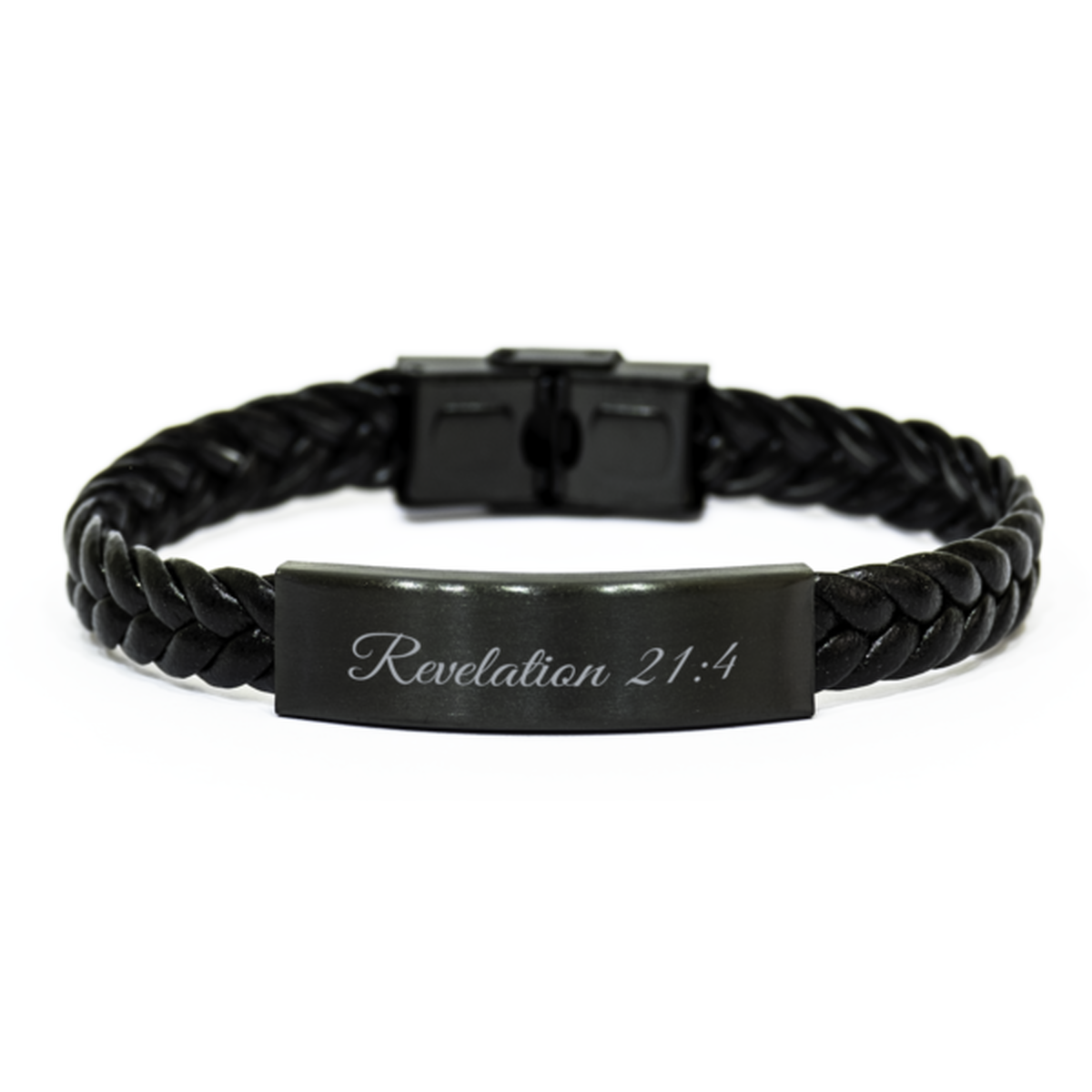 Revelation 21 4 Bracelet Braided Leather