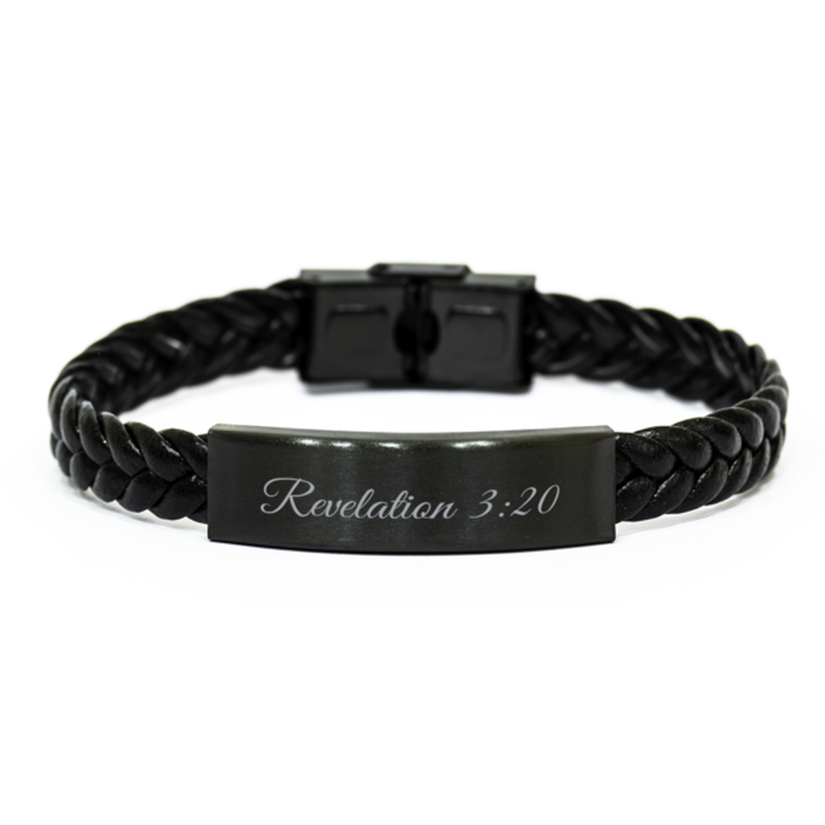 Revelation 3 20 Bracelet Braided Leather