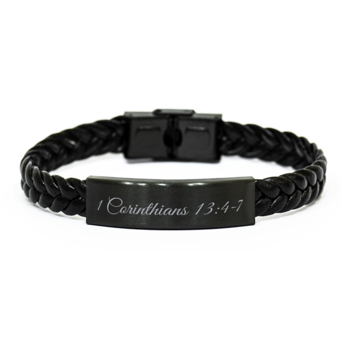 1 Corinthians 13 4-7 Bracelet Braided Leather