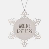 Load image into Gallery viewer, World's Best Boss Ornament Christmas Gift Snowflake Ornament
