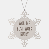 Load image into Gallery viewer, World's Best Work Buddy Ornament Christmas Gift Snowflake Ornament
