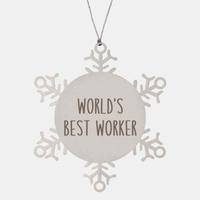 Load image into Gallery viewer, World's Best Worker Ornament Christmas Gift Snowflake Ornament
