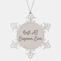 Load image into Gallery viewer, Best AI Engineer Ever Ornament Christmas Gift for Him Her Snowflake Ornament
