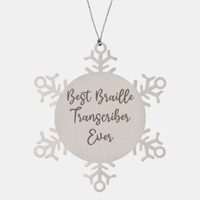 Load image into Gallery viewer, Best Braille Transcriber Ever Ornament Christmas Gift for Him Her Snowflake Ornament
