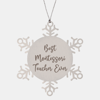 Load image into Gallery viewer, Best Montessori Teacher Ever Ornament Christmas Gift for Him Her Snowflake Ornament
