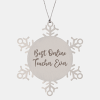 Load image into Gallery viewer, Best Online Teacher Ever Ornament Christmas Gift for Him Her Snowflake Ornament
