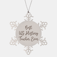 Load image into Gallery viewer, Best US History Teacher Ever Ornament Christmas Gift for Him Her Snowflake Ornament
