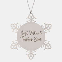 Load image into Gallery viewer, Best Virtual Teacher Ever Ornament Christmas Gift for Him Her Snowflake Ornament
