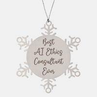 Load image into Gallery viewer, Best AI Ethics Consultant Ever Ornament, Christmas Gift for Him Her, Stainless Steel Snowflake Ornament
