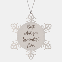 Load image into Gallery viewer, Best Autism Specialist Ever Ornament, Christmas Gift for Him Her, Stainless Steel Snowflake Ornament
