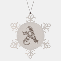Load image into Gallery viewer, Personalized Initial A Ornament for Him Letter A Monogram Gift Alphabet Name Stainless Steel Snowflake Christmas Women
