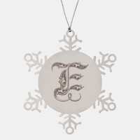 Load image into Gallery viewer, Personalized Initial E Ornament for Him Letter E Monogram Gift Alphabet Name Stainless Steel Snowflake Christmas Women
