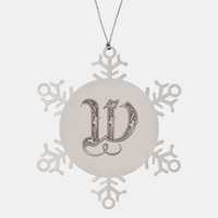 Load image into Gallery viewer, Personalized Initial W Ornament for Him Letter W Monogram Gift Alphabet Name Stainless Steel Snowflake Christmas Women
