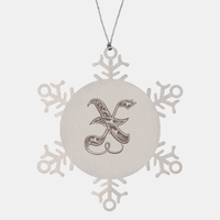 Load image into Gallery viewer, Personalized Initial X Ornament for Him Letter X Monogram Gift Alphabet Name Stainless Steel Snowflake Christmas Women
