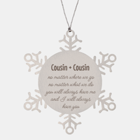 Load image into Gallery viewer, Cousin and Cousin Christmas Ornament Gift Stainless Steel Snowflake Ornament
