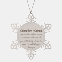 Load image into Gallery viewer, Godmother and Godson Christmas Ornament Gift Stainless Steel Snowflake Ornament
