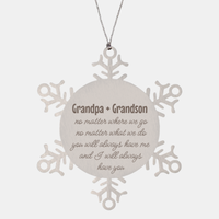 Load image into Gallery viewer, Grandpa and Grandson Christmas Ornament Gift Stainless Steel Snowflake Ornament
