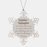 Load image into Gallery viewer, Stepfather and Stepdaughter Christmas Ornament Gift Stainless Steel Snowflake Ornament
