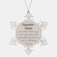 Load image into Gallery viewer, Stepmother and Stepson Christmas Ornament Gift Stainless Steel Snowflake Ornament
