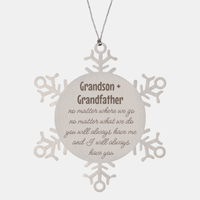 Load image into Gallery viewer, Grandfather and Grandson Christmas Ornament Gift Stainless Steel Snowflake Ornament
