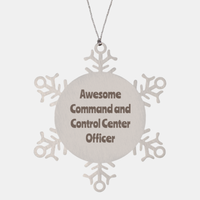 Load image into Gallery viewer, Command and Control Center Officer Gift Stainless Steel Snowflake Ornament Christmas Gift Awesome
