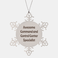 Load image into Gallery viewer, Command and Control Center Specialist Gift Stainless Steel Snowflake Ornament Christmas Gift Awesome
