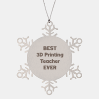 Load image into Gallery viewer, Best 3D Printing Teacher Ever Ornament Gift Stainless Steel Snowflake Ornament Christmas
