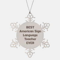 Load image into Gallery viewer, Best American Sign Language Teacher Ever Ornament Gift Stainless Steel Snowflake Ornament Christmas
