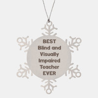 Load image into Gallery viewer, Best Blind and Visually Impaired Teacher Ever Ornament Gift Stainless Steel Snowflake Ornament Christmas
