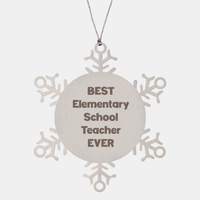 Load image into Gallery viewer, Best Elementary School Teacher Ever Ornament Gift Stainless Steel Snowflake Ornament Christmas
