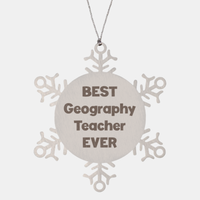 Load image into Gallery viewer, Best Geography Teacher Ever Ornament Gift Stainless Steel Snowflake Ornament Christmas
