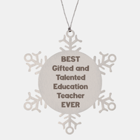 Load image into Gallery viewer, Best Gifted and Talented Education Teacher Ever Ornament Gift Stainless Steel Snowflake Ornament Christmas
