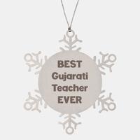 Load image into Gallery viewer, Best Gujarati Teacher Ever Ornament Gift Stainless Steel Snowflake Ornament Christmas
