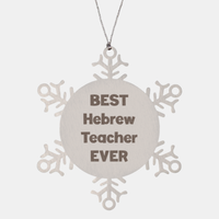 Load image into Gallery viewer, Best Hebrew Teacher Ever Ornament Gift Stainless Steel Snowflake Ornament Christmas
