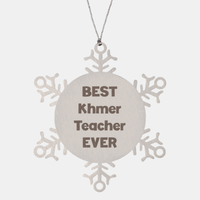 Load image into Gallery viewer, Best Khmer Teacher Ever Ornament Gift Stainless Steel Snowflake Ornament Christmas

