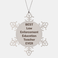 Load image into Gallery viewer, Best Law Enforcement Education Teacher Ever Ornament Gift Stainless Steel Snowflake Ornament Christmas
