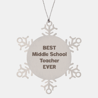Load image into Gallery viewer, Best Middle School Teacher Ever Ornament Gift Stainless Steel Snowflake Ornament Christmas
