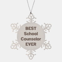Load image into Gallery viewer, Best School Counselor Ever Ornament Gift Stainless Steel Snowflake Ornament Christmas
