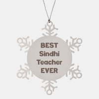 Load image into Gallery viewer, Best Sindhi Teacher Ever Ornament Gift Stainless Steel Snowflake Ornament Christmas
