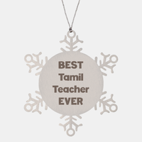 Load image into Gallery viewer, Best Tamil Teacher Ever Ornament Gift Stainless Steel Snowflake Ornament Christmas
