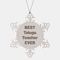 Load image into Gallery viewer, Best Telugu Teacher Ever Ornament Gift Stainless Steel Snowflake Ornament Christmas
