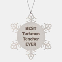 Load image into Gallery viewer, Best Turkmen Teacher Ever Ornament Gift Stainless Steel Snowflake Ornament Christmas
