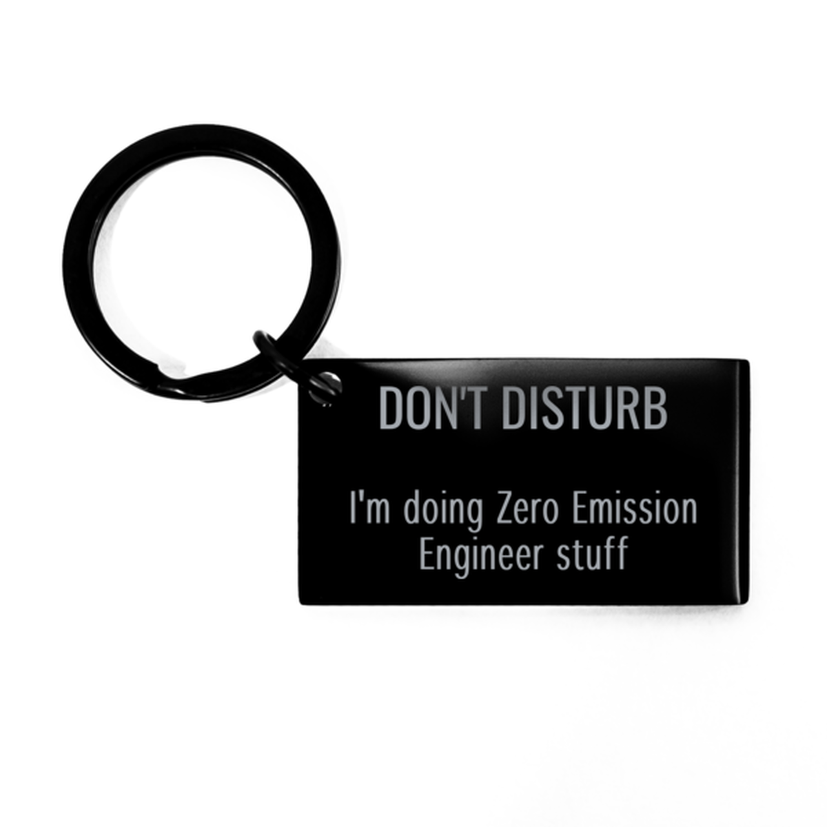 Zero Emission Engineer Keychain Funny Key Chain for Him Her Christmas Gift for Coworker Colleague Stainless Steel
