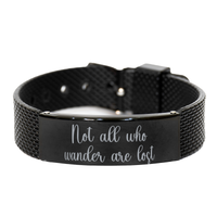 Load image into Gallery viewer, Not all who wander are lost Bracelet,  Bracelet for Men – front view
