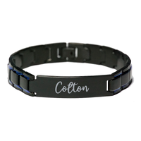 Load image into Gallery viewer, Colton Bracelet Personalized for Men Custom Name Engraved Jewelry for Boys Men Him Birthday Christmas Adjustable Link Bracelet – front view

