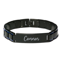 Load image into Gallery viewer, Connor Bracelet Personalized for Men Custom Name Engraved Jewelry for Boys Men Him Birthday Christmas Adjustable Link Bracelet – front view
