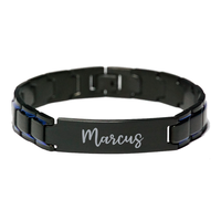 Load image into Gallery viewer, Marcus Bracelet Personalized for Men Custom Name Engraved Jewelry for Boys Men Him Birthday Christmas Adjustable Link Bracelet – front view

