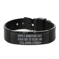 Load image into Gallery viewer, 20th Anniversary Bracelet, 20th Wedding Anniversary Jewelry for Him, 20th Valentines Day, 20th Anniversary Funny – front view
