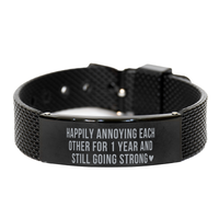 Load image into Gallery viewer, 1st Anniversary Bracelet, 1st Wedding Anniversary Jewelry for Him, 1st Valentines Day, 1st Anniversary Funny – front view
